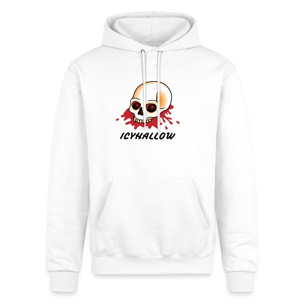 ICYHALLOW SKULL+FANGS HOODIE - white